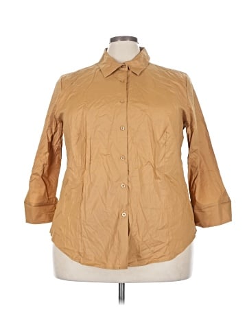 Jessica London 3/4 Sleeve Button-Down Shirt (view 1)