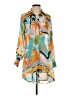 Assorted Brands Print Teal Long Sleeve Blouse Size S - photo 1