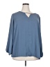 Terra & Sky 100% Polyester Blue 3/4 Sleeve Blouse Size 1X - photo 1