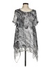 Lior Luxe 100% Polyester Silver Short Sleeve Blouse Size M - photo 1