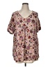 Andree by UNIT 100% Rayon Brown Short Sleeve Blouse Size 1X - photo 1