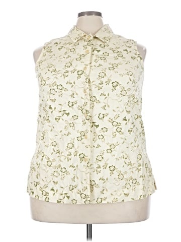 Basic Editions Sleeveless Button-Down Shirt (view 1)