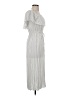 Aqua 100% Rayon Stripes Silver Casual Dress Size S - photo 4