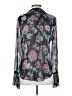 Paige 100% Silk Floral Gray Long Sleeve Silk Top Size S - photo 2