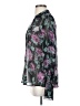 Paige 100% Silk Floral Gray Long Sleeve Silk Top Size S - photo 5