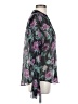 Paige 100% Silk Floral Gray Long Sleeve Silk Top Size S - photo 4