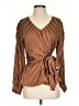 Greylin 100% Polyester Brown Long Sleeve Blouse Size S - photo 1