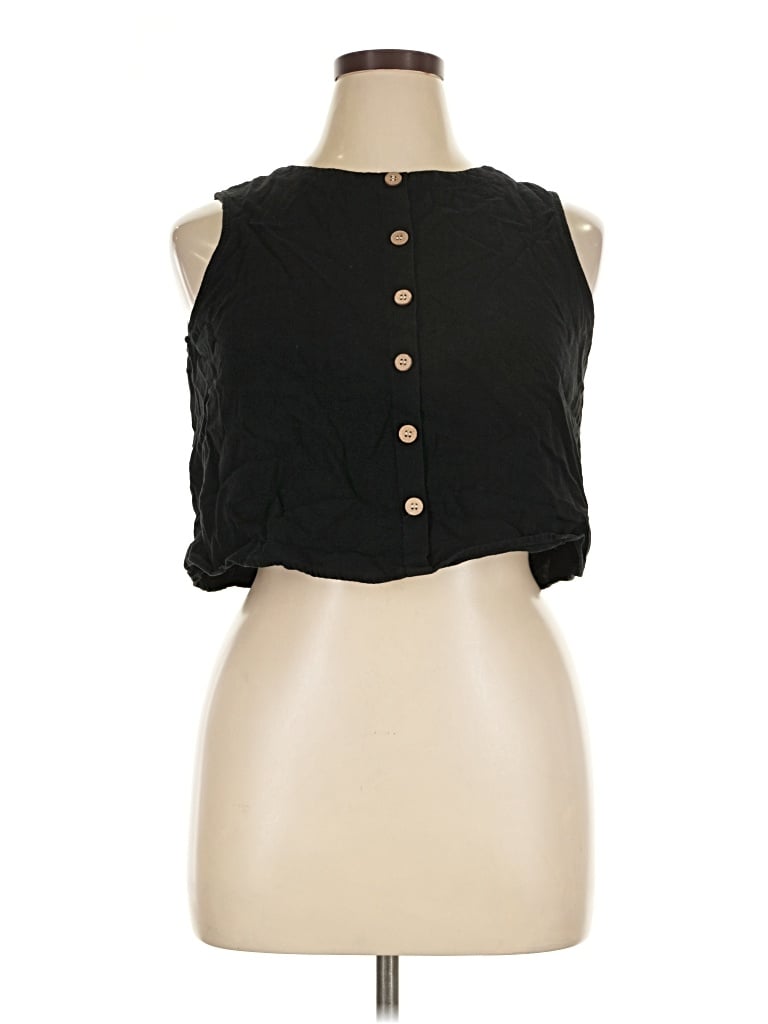Pre-owned Unbranded Tank Top Black Strapless Neckline Tops