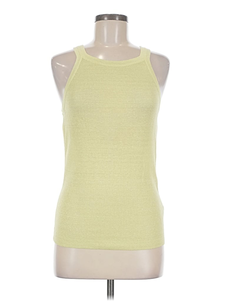 Pre-owned Wilfred Free Tank Top Yellow Halter Neckline Tops