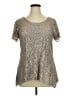Brittany Black Silver Short Sleeve Blouse Size XL (estimated) - photo 1