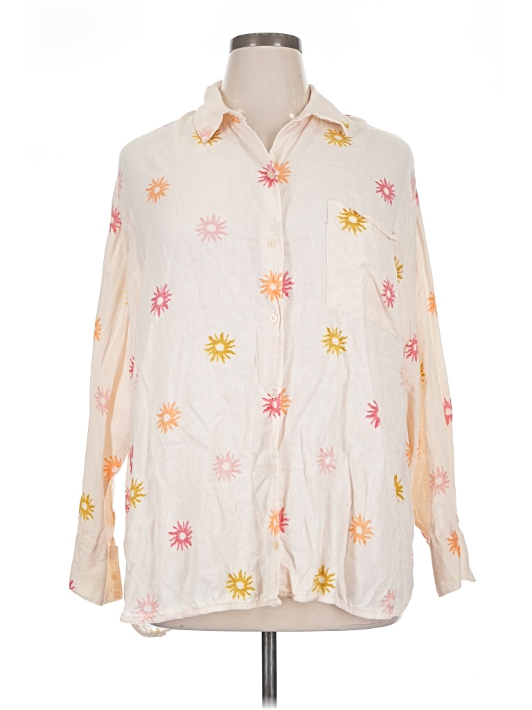 Pre-owned Old Navy 3/4 Sleeve Blouse In Ivory