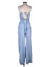 Lumiere Solid Blue Jumpsuit Size S - photo 2