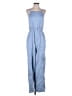 Lumiere Solid Blue Jumpsuit Size S - photo 1