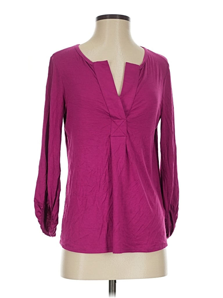 Pre-owned Ella Moss 3/4 Sleeve T-shirt In Purple