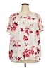 Lane Bryant 100% Polyester Floral Pink Ivory Short Sleeve Blouse Size 22 - photo 1