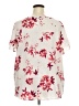 Lane Bryant 100% Polyester Floral Pink Ivory Short Sleeve Blouse Size 22 - photo 2
