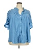 Unbranded 100% Polyester Blue 3/4 Sleeve Blouse Size 4X - photo 1
