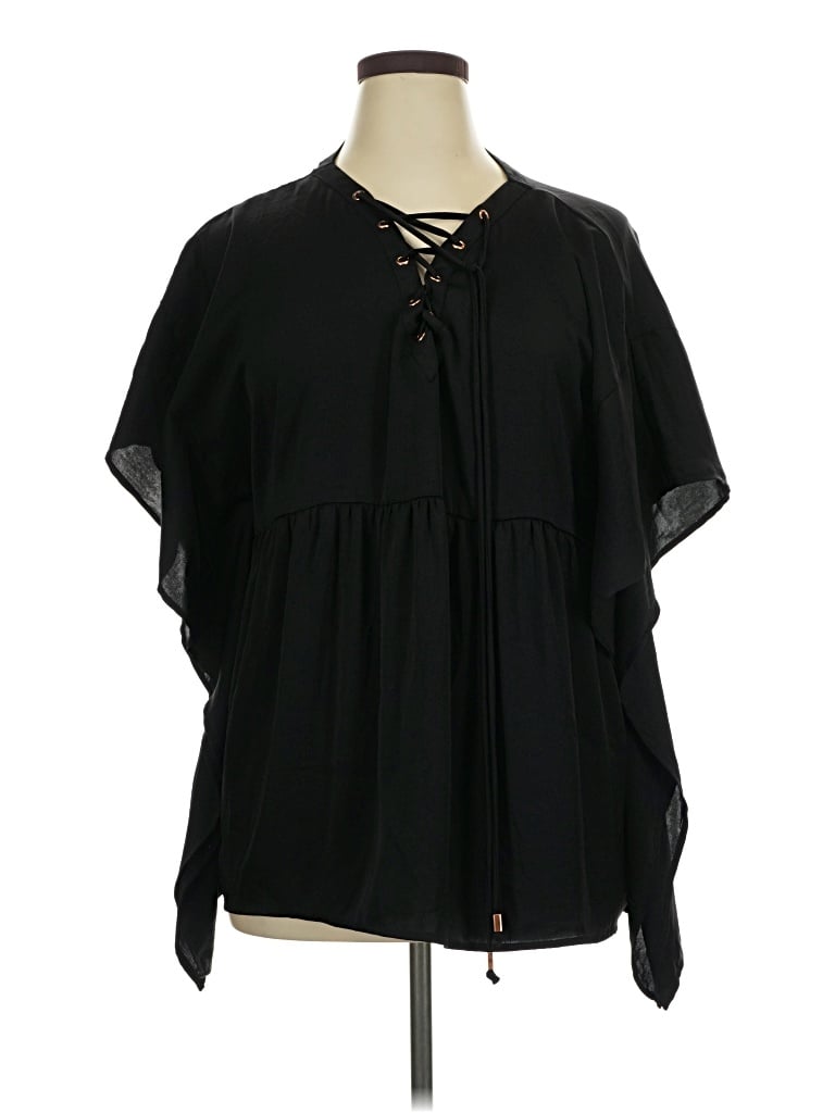 Pre-owned Lane Bryant Short Sleeve T-shirt In Black