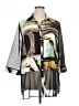 I.C. By Connie K 100% Polyester Print Silver 3/4 Sleeve Blouse Size 1X - photo 1
