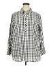 Talbots Checkered-gingham Gray 3/4 Sleeve Button-Down Shirt Size 22 - photo 1