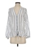 Rails Stripes Gray 3/4 Sleeve Blouse Size S - photo 1