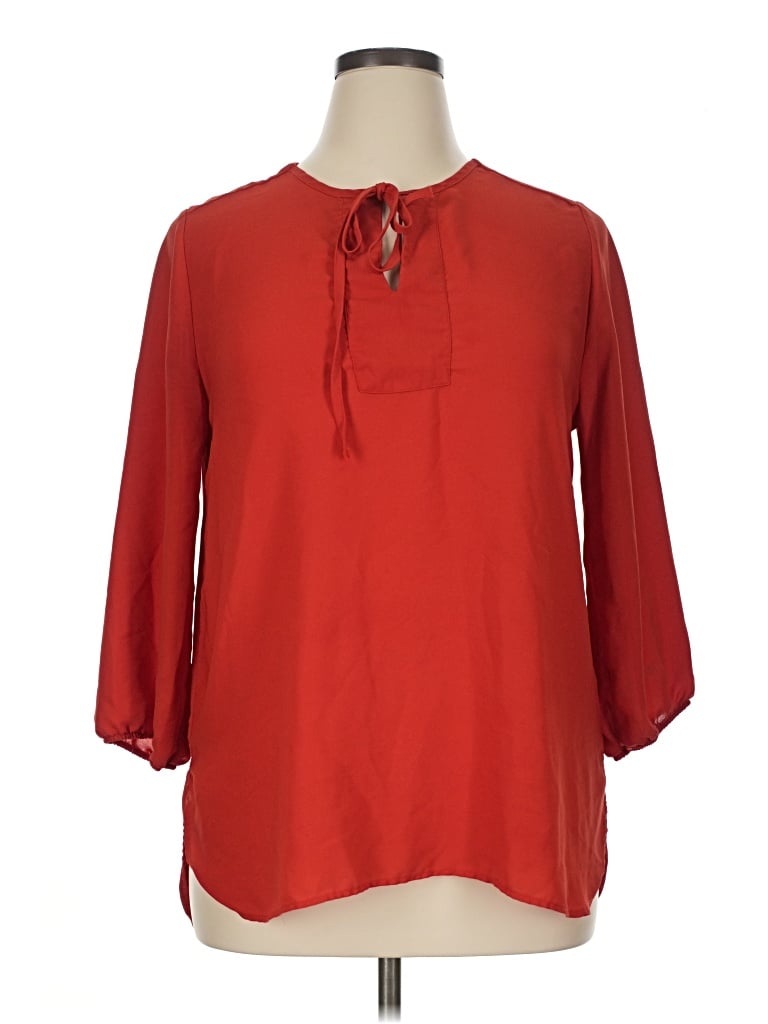 Pre-owned West Kei 3/4 Sleeve Blouse In Red