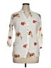 Kindred 100% Polyester Floral Ivory White 3/4 Sleeve Blouse Size XL - photo 1
