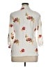 Kindred 100% Polyester Floral Ivory White 3/4 Sleeve Blouse Size XL - photo 2