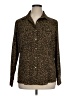 MICHAEL Michael Kors 100% Polyester Animal Print Brown Long Sleeve Blouse Size 14 - photo 1