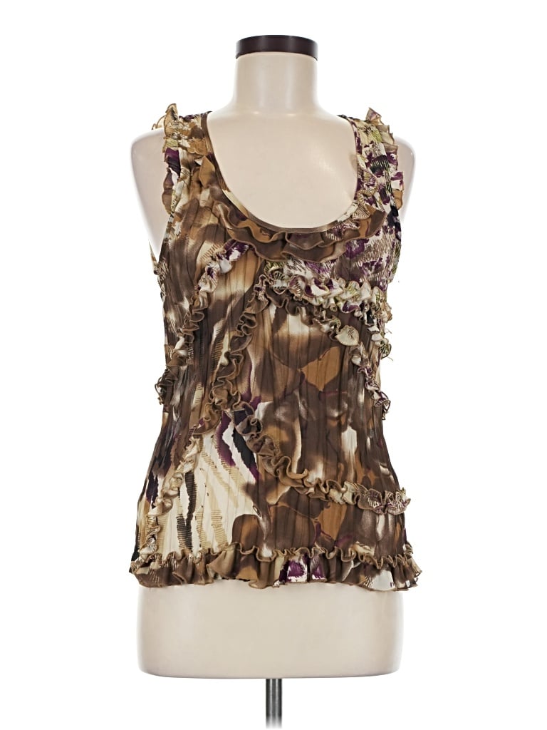Pre-owned Sunny Leigh Sleeveless Blouse In Brown