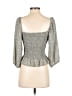 Paper Crane 100% Polyester Gray 3/4 Sleeve Top Size S - photo 2