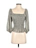 Paper Crane 100% Polyester Gray 3/4 Sleeve Top Size S - photo 1