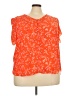 PREMISE 100% Polyester Orange Red Short Sleeve Blouse Size 3X - photo 1