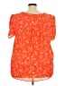 PREMISE 100% Polyester Orange Red Short Sleeve Blouse Size 3X - photo 2