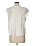 Ann Taylor LOFT Outlet 100% Polyester Ivory Short Sleeve Top Size L (petite) - photo 2