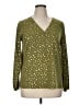 MICHAEL Michael Kors Green Long Sleeve Blouse Size XL - photo 1