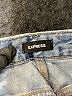 Express 100% Cotton Hearts Blue Denim Shorts Size 6 - photo 3