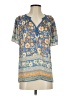 Current Air 100% Polyester Blue Short Sleeve Blouse Size S - photo 1