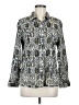 Appleseeds 100% Cotton Animal Print Silver Long Sleeve Blouse Size M (petite) - photo 1
