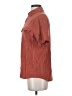 Shein Solid Brown Short Sleeve Button-Down Shirt Size S - photo 5