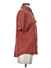 Shein Solid Brown Short Sleeve Button-Down Shirt Size S - photo 4