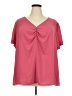 Ann Taylor LOFT 100% Polyester Pink Short Sleeve Blouse Size 26 - photo 1
