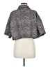 Shein 100% Polyester Animal Print Gray Short Sleeve Blouse Size 8 - 10 - photo 2