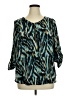 Tacera 100% Polyester Teal 3/4 Sleeve Blouse Size 1X - photo 1