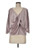 Express 100% Polyester Silver 3/4 Sleeve Blouse Size M - photo 1