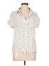 Hem & Thread 100% Rayon Ivory Short Sleeve Blouse Size L - photo 1