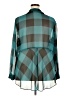 Lane Bryant 100% Polyester Color Block Teal Long Sleeve Blouse Size 22 - 24 Plus - photo 2