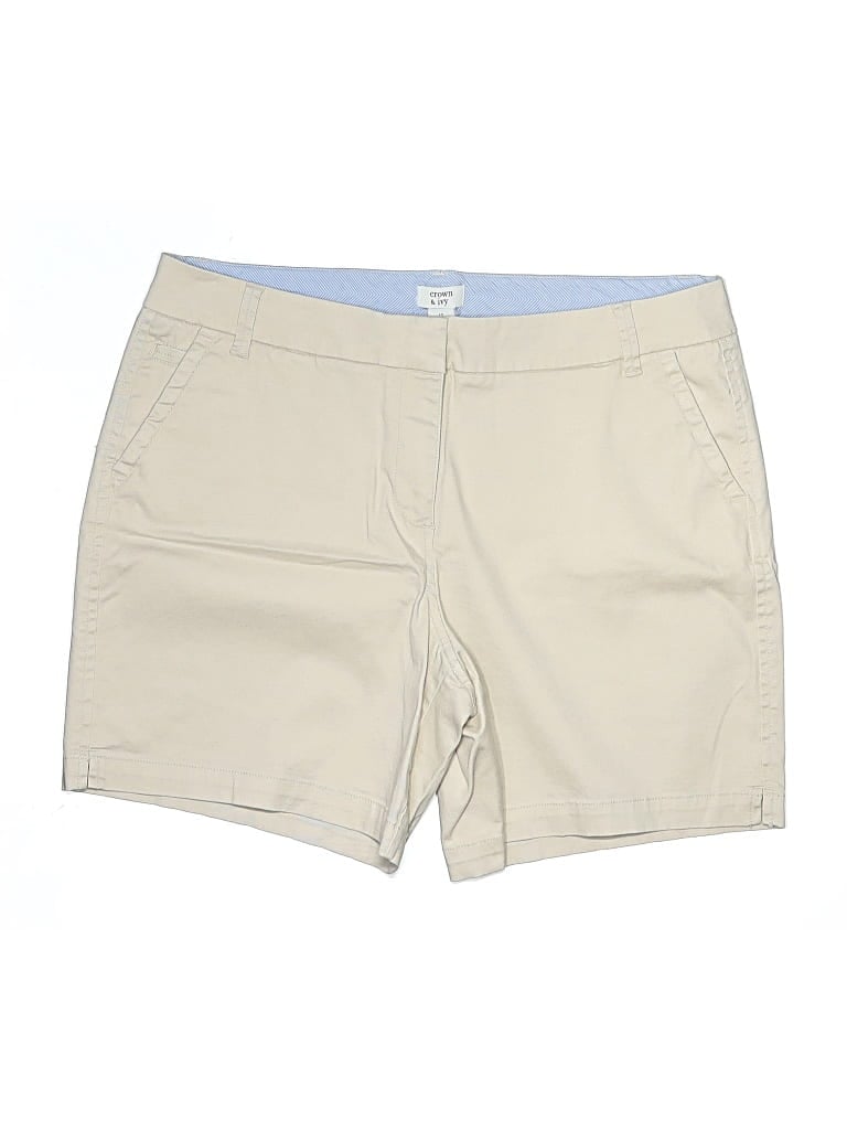 Pre-owned Crown & Ivy Khaki Shorts In Tan