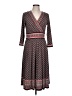 Max Studio Print Brown Casual Dress Size L - photo 1