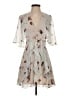 BCBGMAXAZRIA 100% Silk Floral Gray Cocktail Dress Size 0 - photo 1
